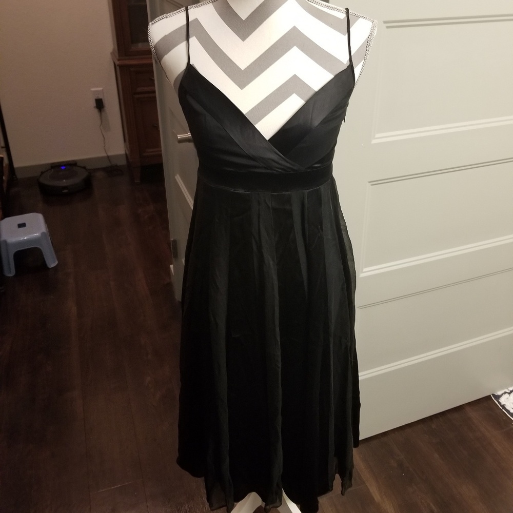 DVF black silk empire waist dress 2